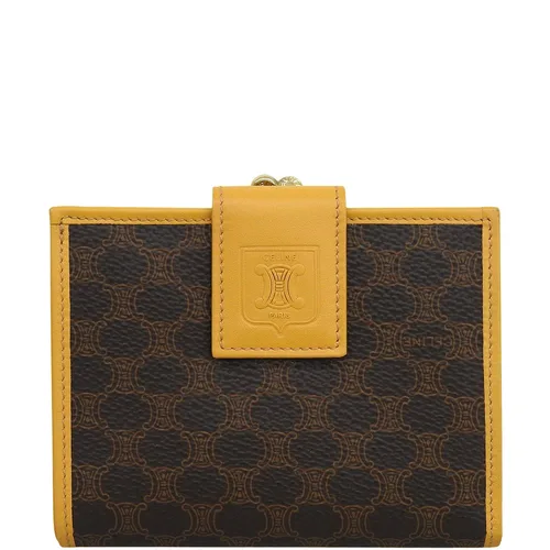 Macadam Pattern Clasp Wallet Brown