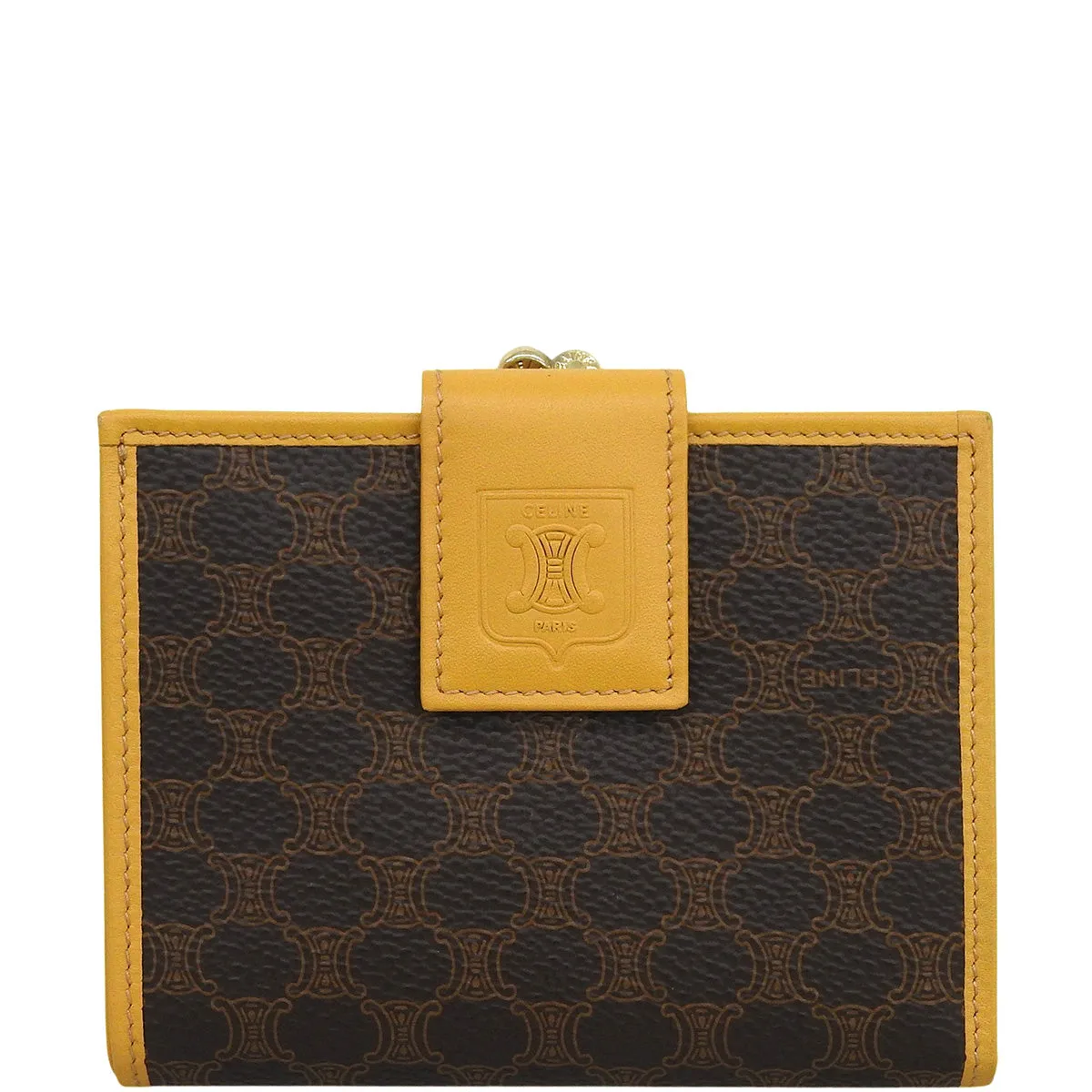 Macadam Pattern Clasp Wallet Brown