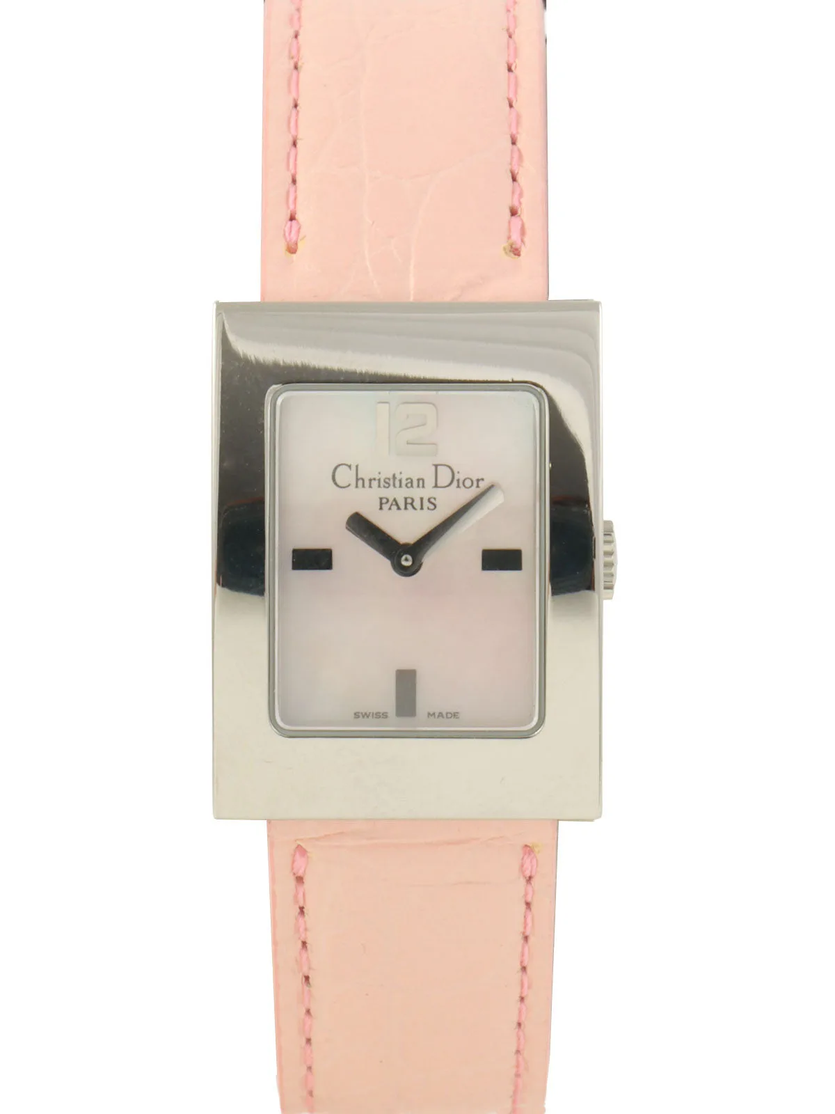 Rectangular Watch Silver/Pink