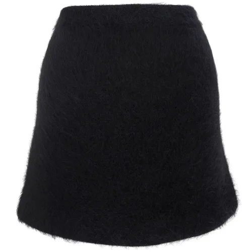 Mohair Mini Skirt #M Black