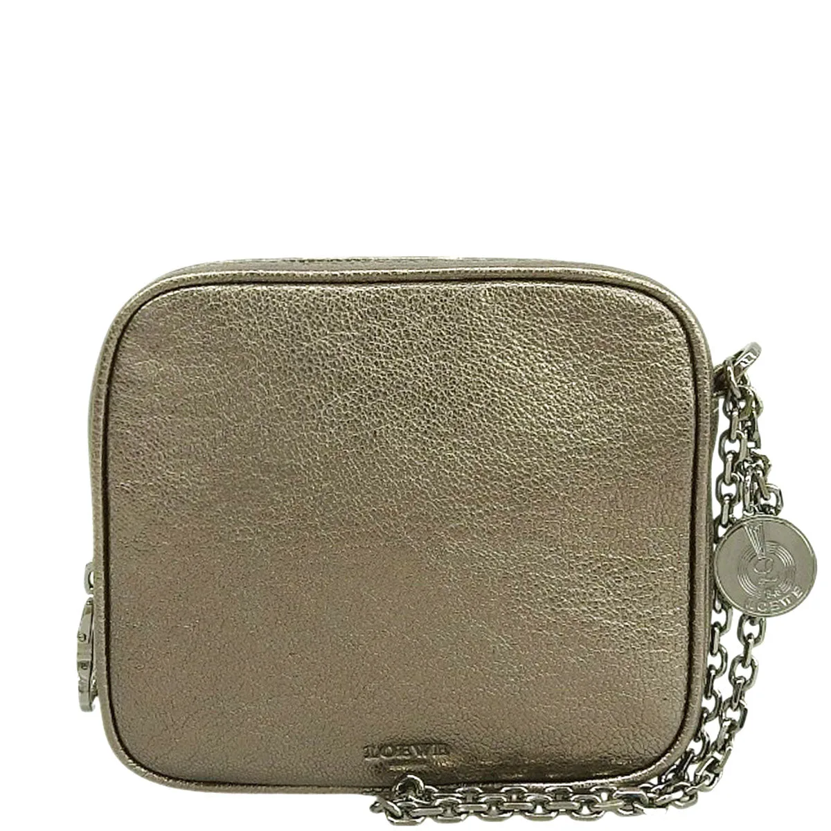 Logo Square Chain Pouch Bronze