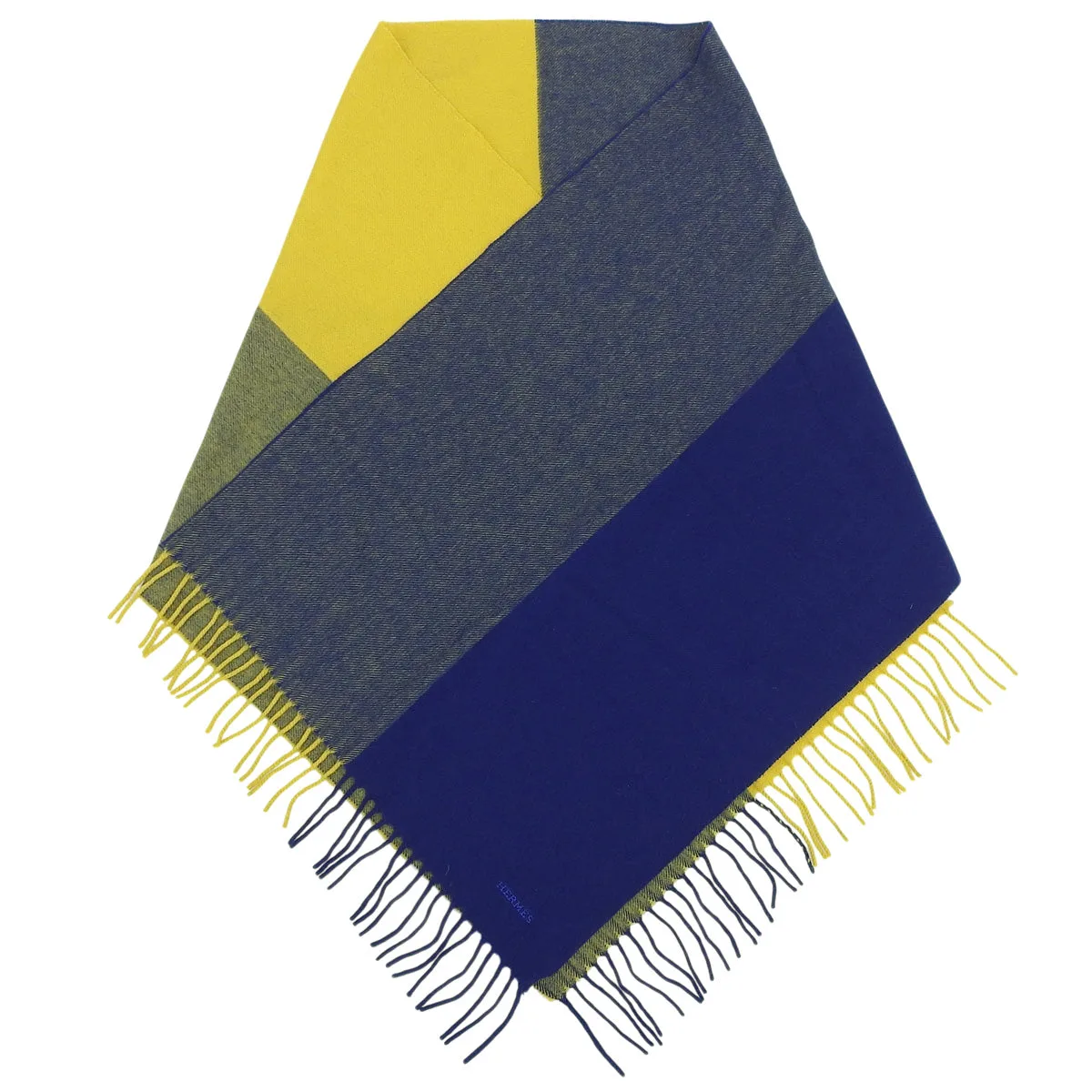 Wool Logo Scarf Blue/Yellow Muffler