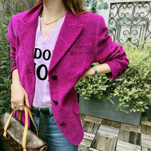 Logo Button Jacket #42 Dahlia Purple