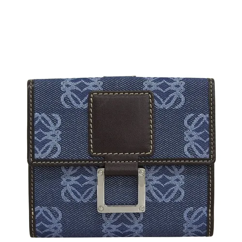 Canvas Anagram Pattern Wallet Blue/Brown