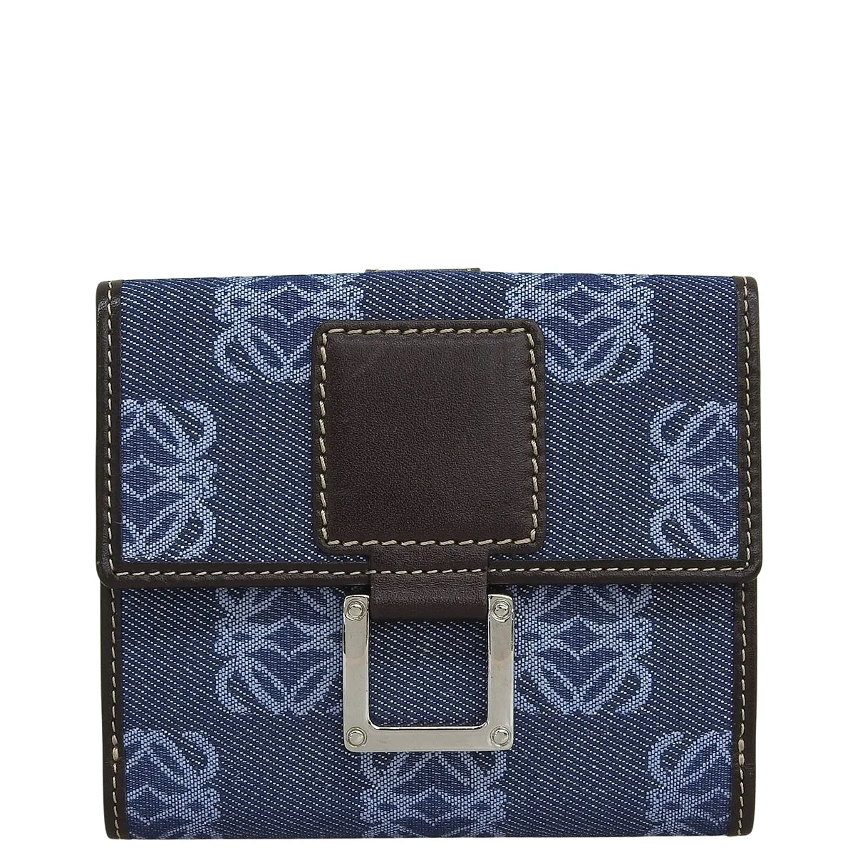 Canvas Anagram Pattern Wallet Blue/Brown