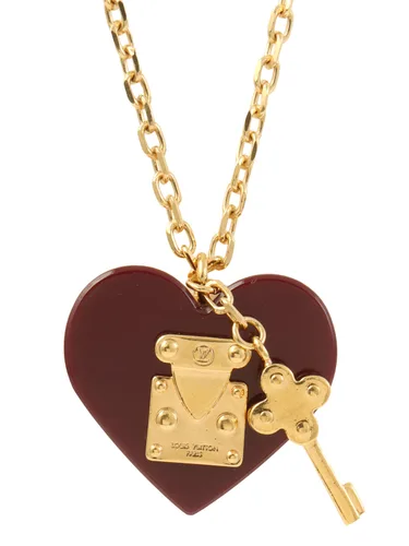 2011 Pandentif Lock Me Heart Necklace Gold/Red
