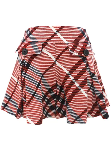 Checked Pattern Culottes Red/White/Black #38 Skirt