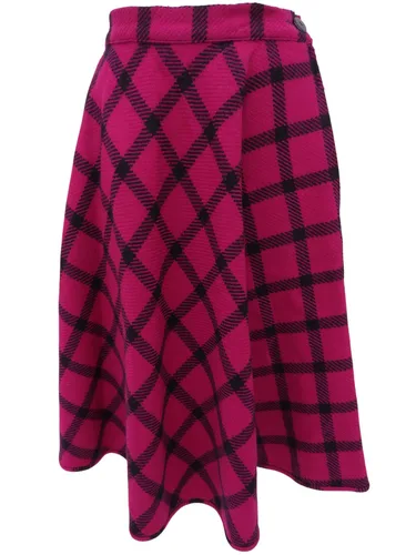 Checked Flare Skirt - Dahlia Pink/Black