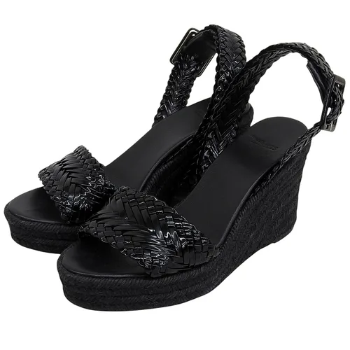 Inès Espadrille Wedge Sandals #37 Black Sandals/Mules