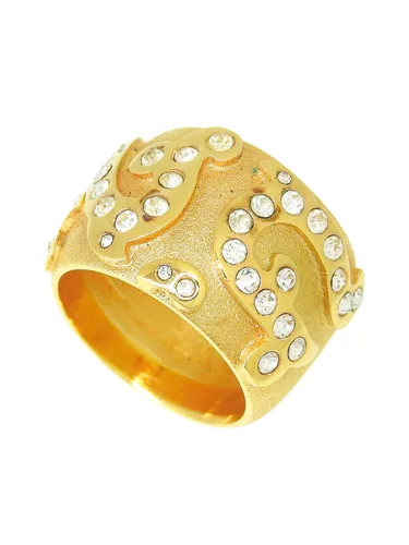 Rhinestone Logo Ring #53 Gold