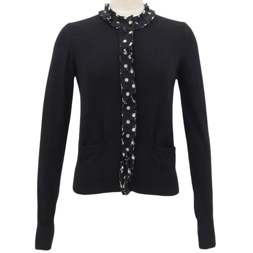Polka Dot Ruffle Cardigan #36 Black