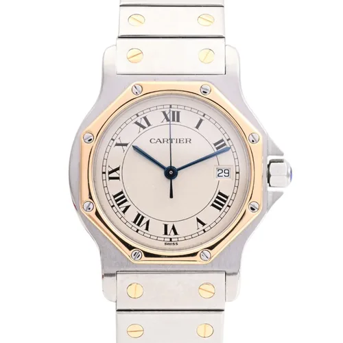 Santos Octagon LM W2001583 Quartz Ivory Wristwatch