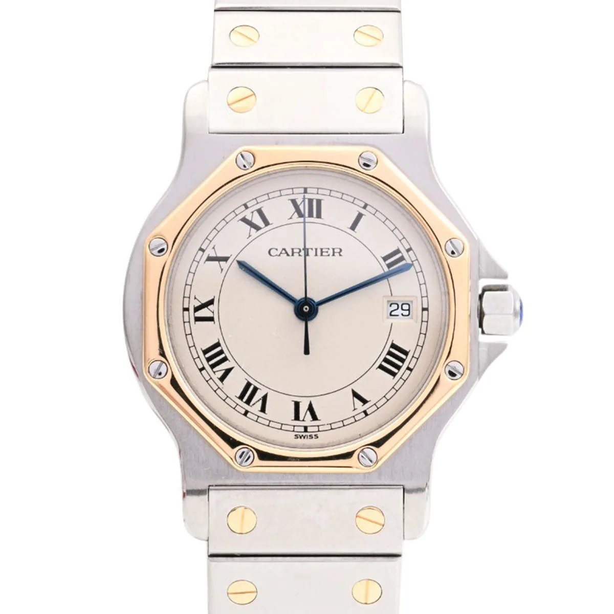 Santos Octagon LM W2001583 Quartz Ivory Wristwatch