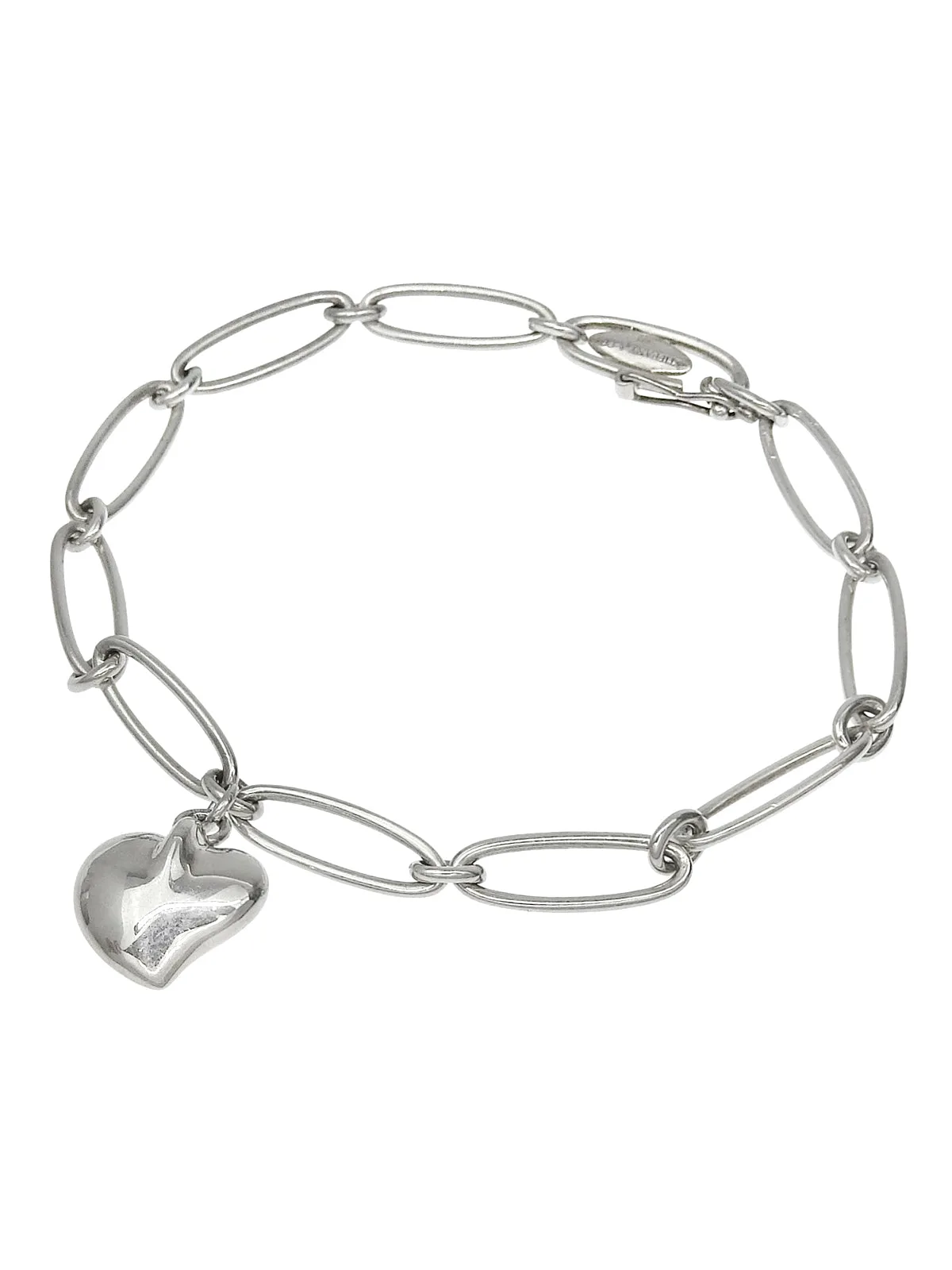 925 Curved Heart Bracelet Silver