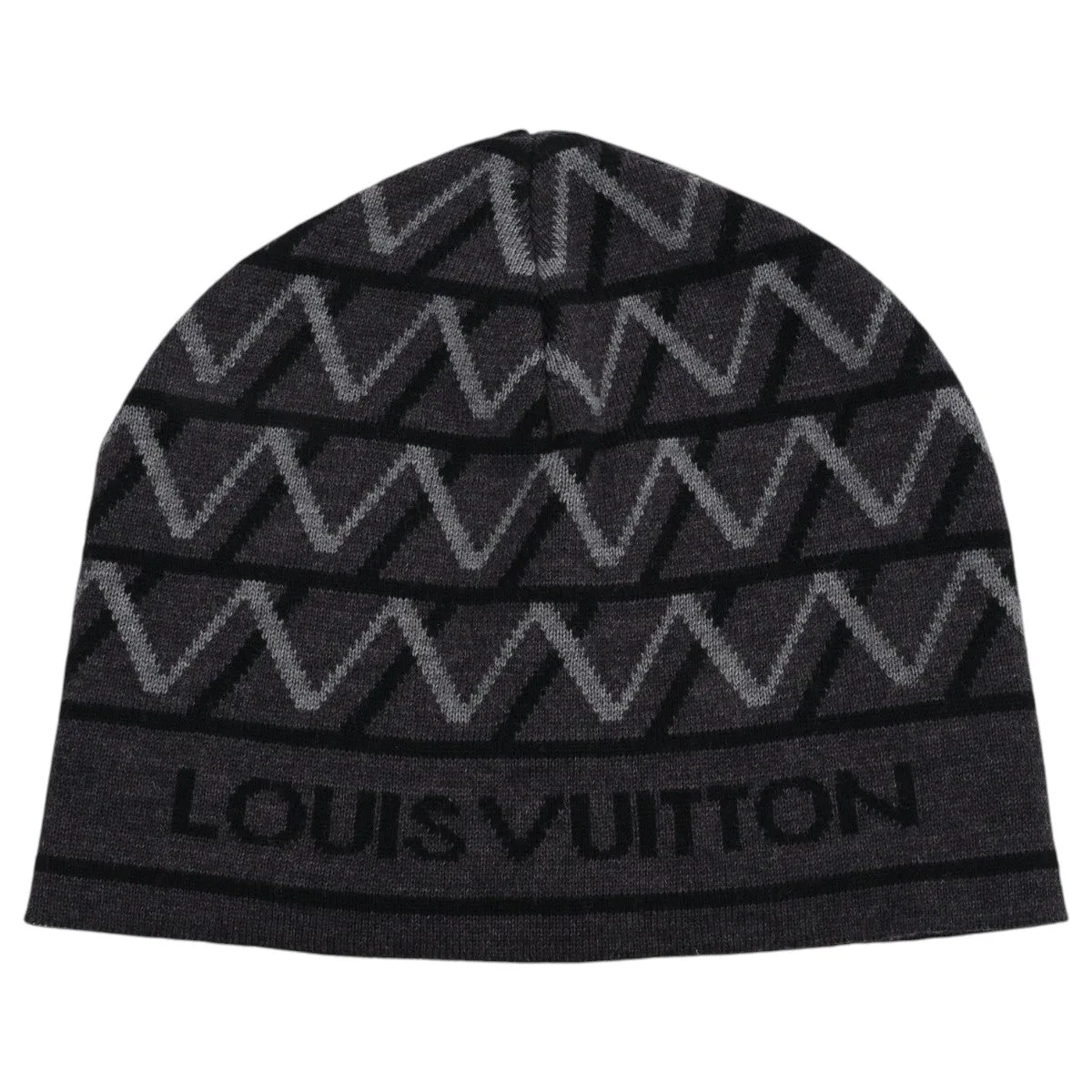 Wave Pattern Logo Beanie Charcoal Gray/Black/Gray Other Apparel