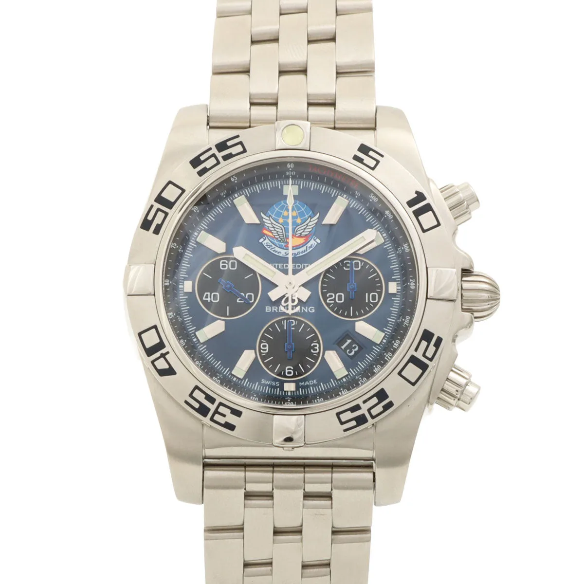 Chronomat 44 Blue Impulse 43mm AB01107E Automatic Blue/Silver Watch