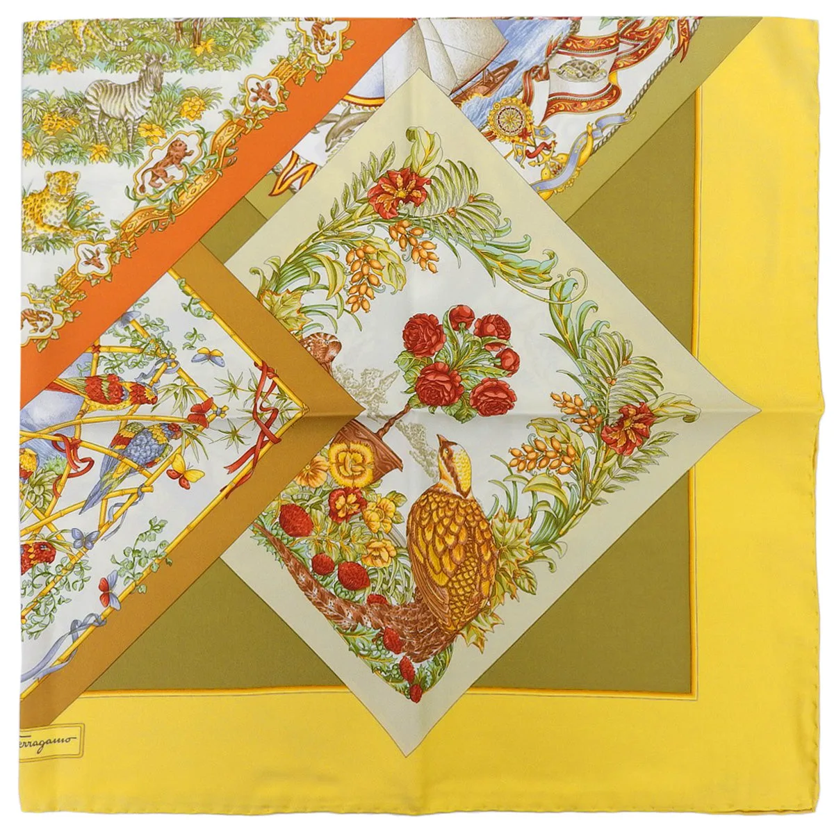 Safari Pattern Scarf Gold/Multi-color