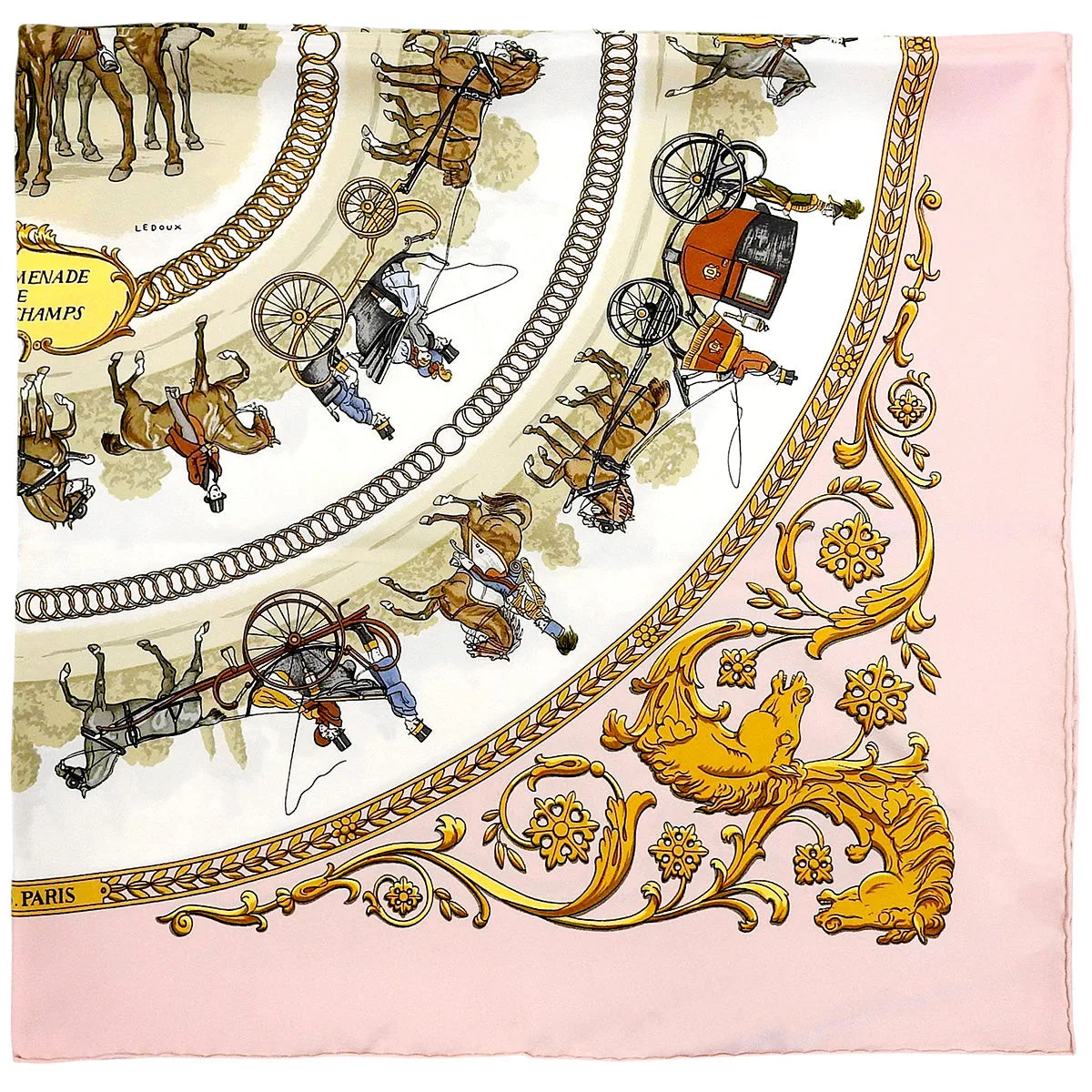 Carre 90 LA PROMENADE DE LONGCHAMPS Scarf Pink