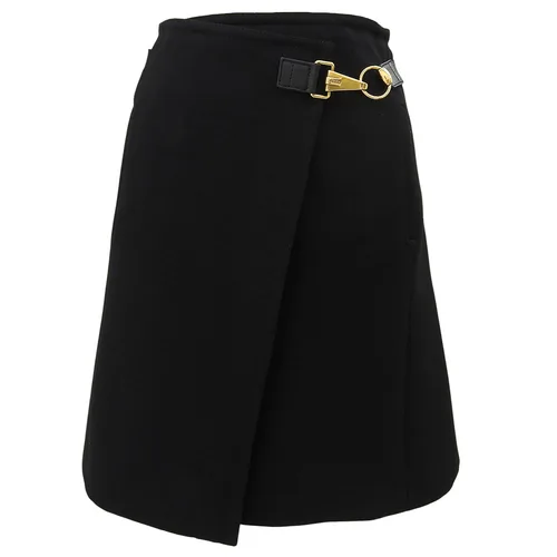 Logo Belt Wrap Skirt #38 Black