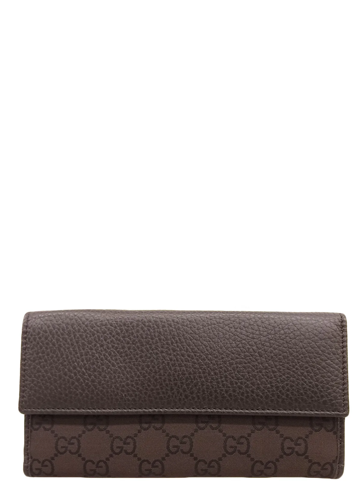 GG Canvas Pattern Long Wallet Dark Brown