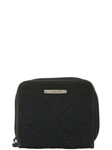 Canvas GG Pattern Coin Case Black Coin purse