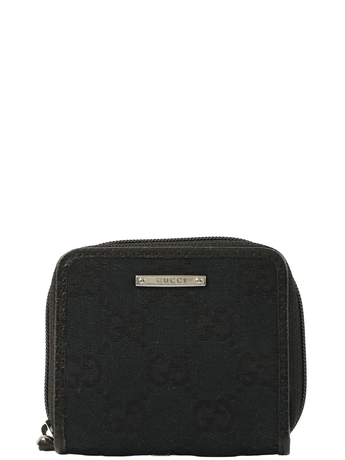 Canvas GG Pattern Coin Case Black Coin purse