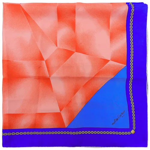 Logo Chain Pattern Scarf Blue/Red