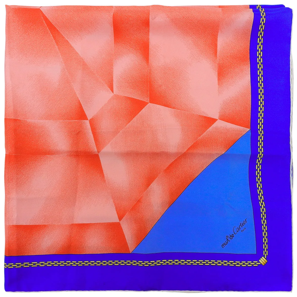 Logo Chain Pattern Scarf Blue/Red