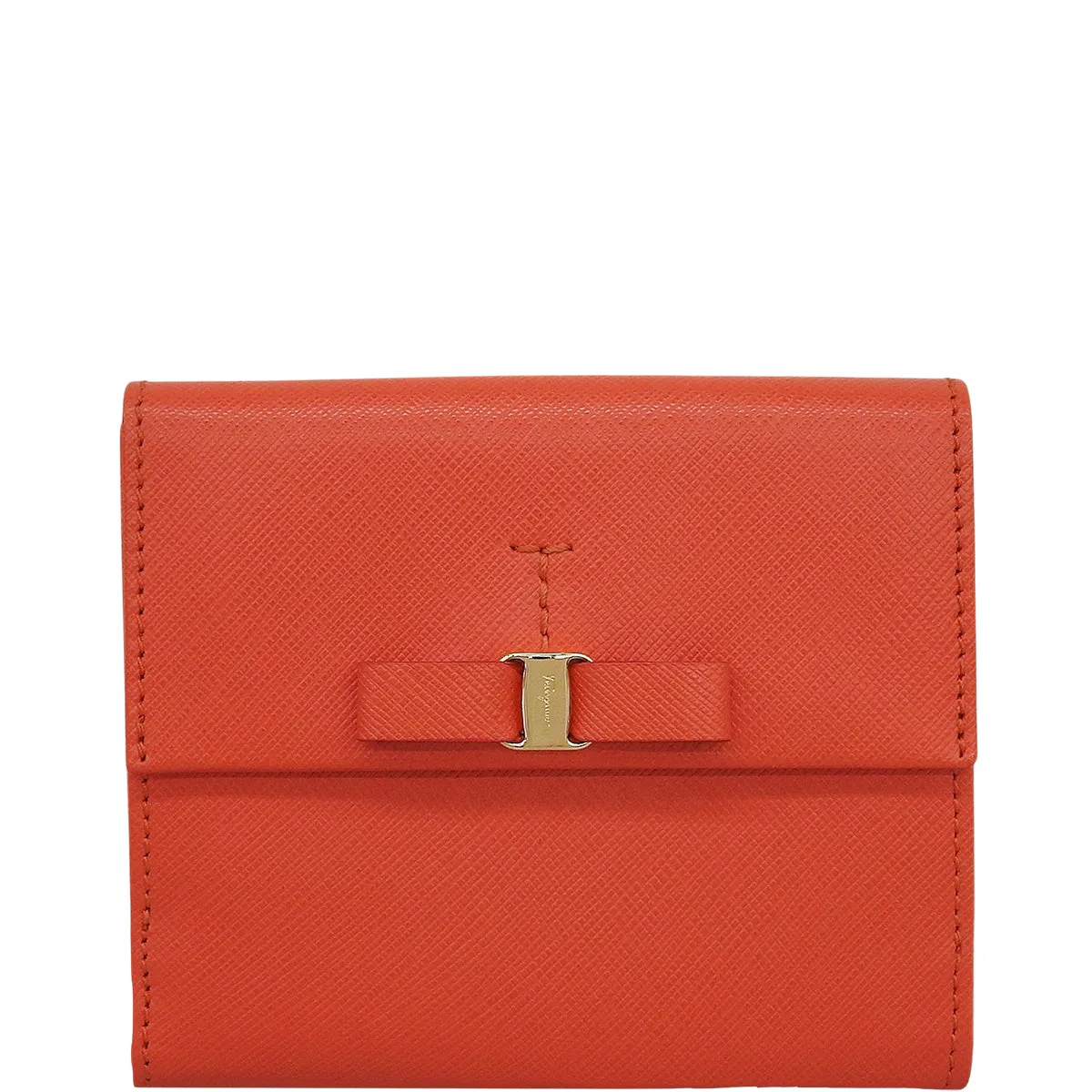 Saffiano Vara Ribbon Wallet Orange
