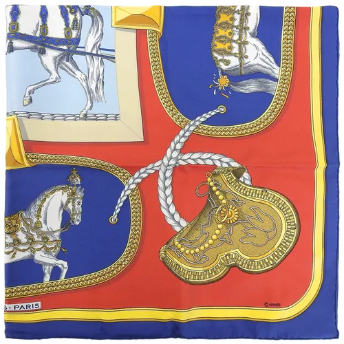 Carré 90 Grand Appart Scarf Blue/Red/Multi