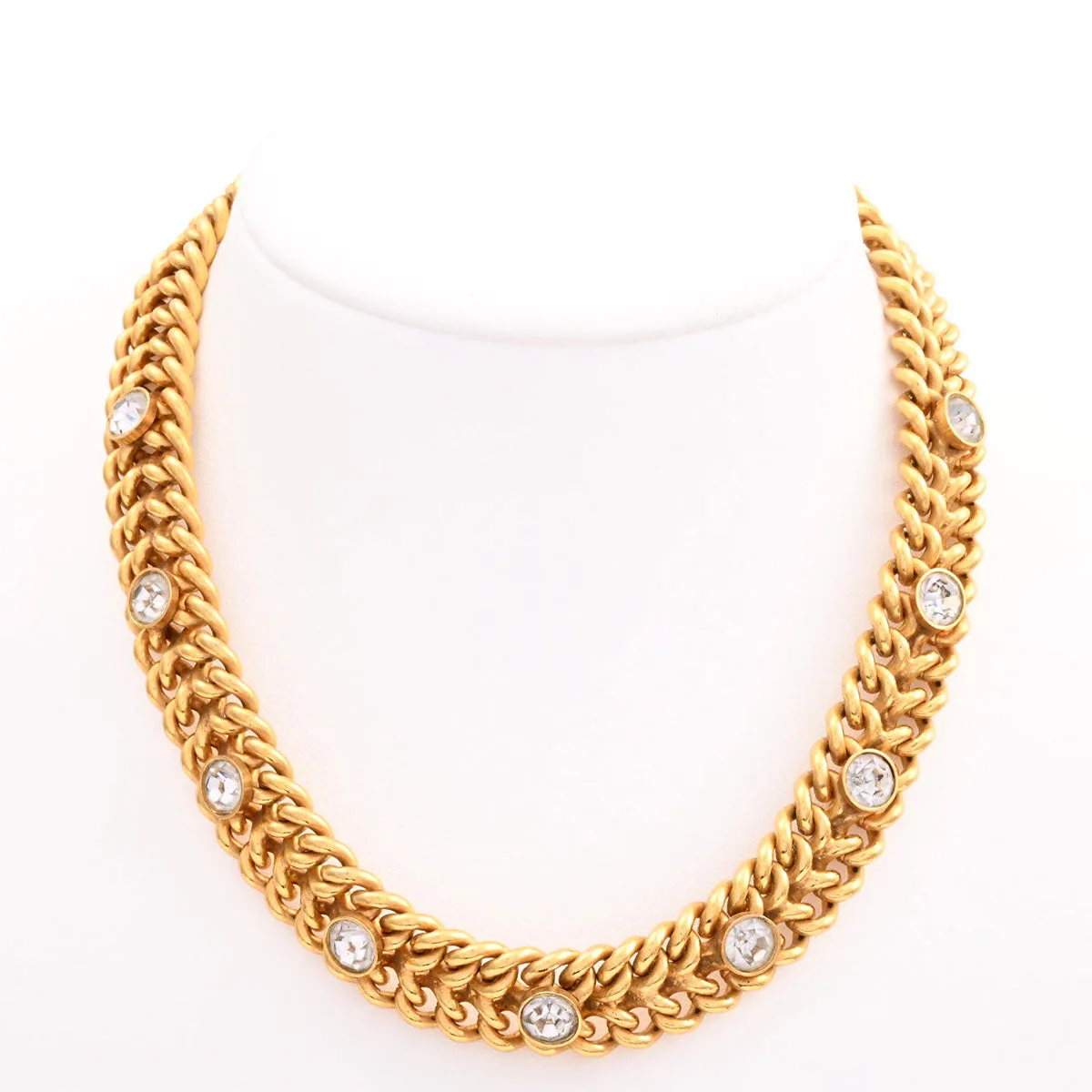 Rhinestone Triomphe Choker in Gold Fashion Necklace