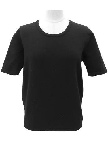 Knitted Short Sleeve Top #42 Black Knit / Sweater