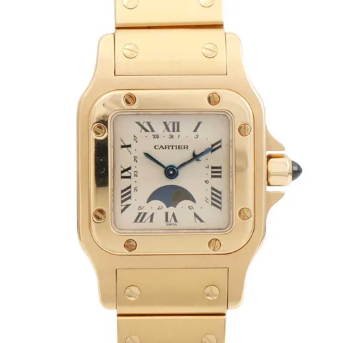 18K Santos Galbée Moonphase SM W2006C5 Quartz Gold Watch
