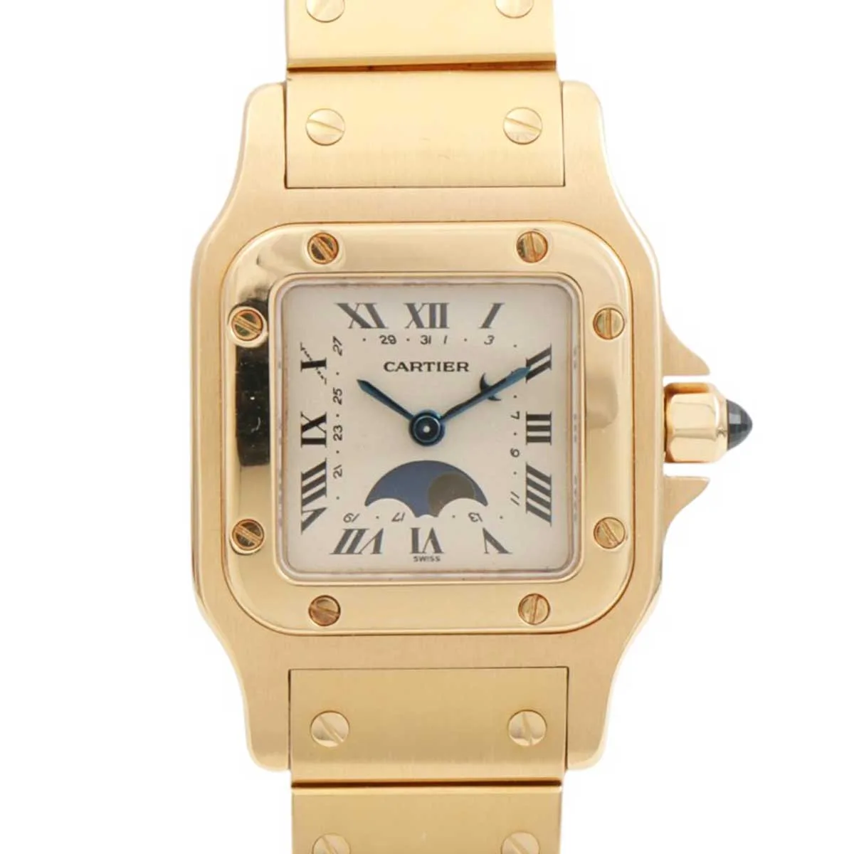 18K Santos Galbée Moonphase SM W2006C5 Quartz Gold Watch