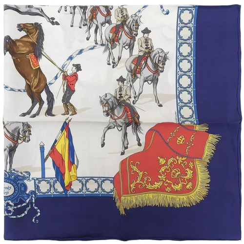 Carré 90 Real Escuela Andaluza del Arte Ecuestre Scarf Blue/White