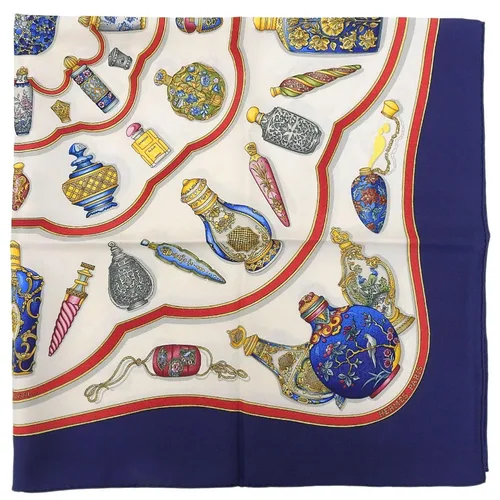 Carre 90 Pourvu Qu On Ait l Ivresse Scarf Navy/White