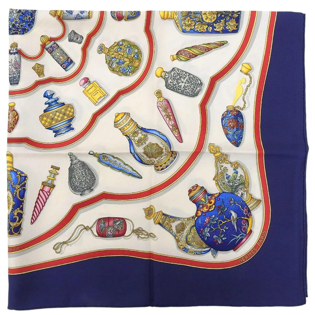Carre 90 Pourvu Qu On Ait l Ivresse Scarf Navy/White