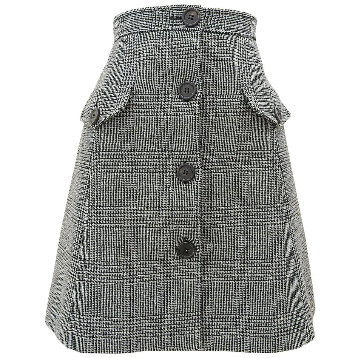 Wool Check Pattern Skirt #42 Gray