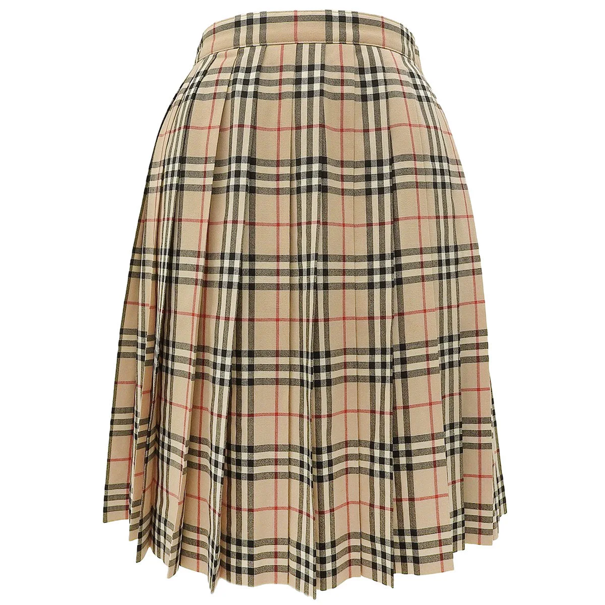 Nova Check Pattern Pleated Skirt #160 Beige/Multi