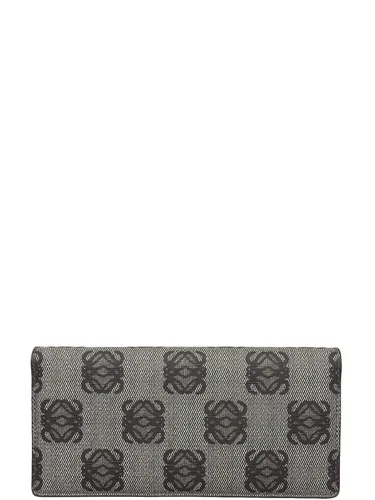 Anagram pattern long wallet gray
